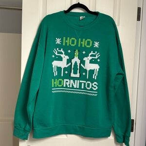 HoHo hornitos Christmas green sweatshirt XXL